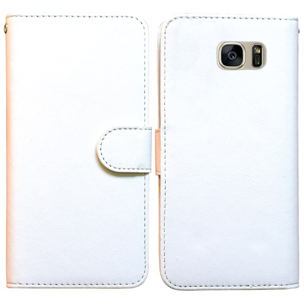 Läderfodral / Plånbok - Samsung Galaxy S7 + Skärmskydd Svart