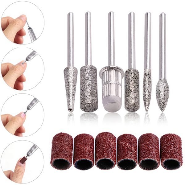 6 stk. Professionelt Neglesæt - Slibebånd til Manicure & Pedicure