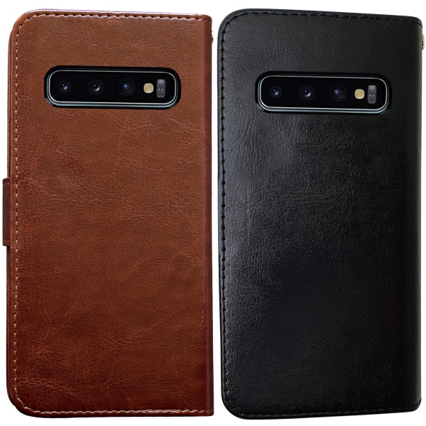 Samsung Galaxy S10 - PU-nahkainen case Svart