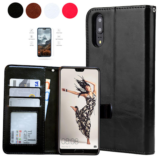 Huawei P20 Pro - PU Læder Pung Etui + Skærmbeskyttelse Rosa