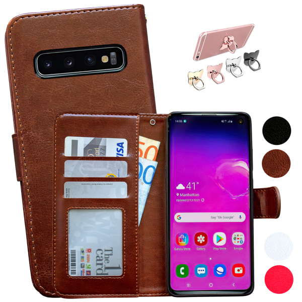 Samsung Galaxy S10 - PU-nahkainen case Brun