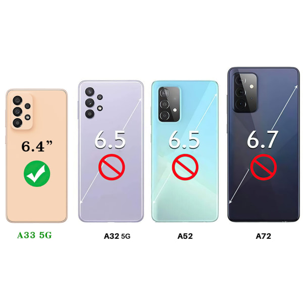 Samsung Galaxy A33 5G - PU Læder Pung Etui Svart