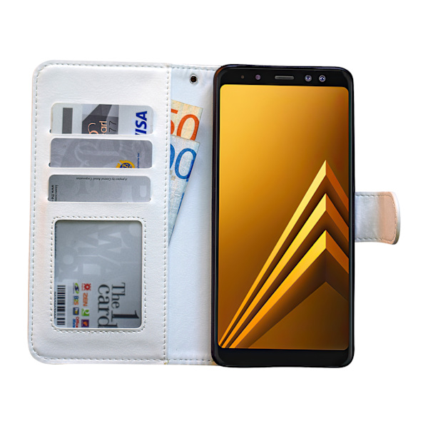 Samsung Galaxy A8 2018 - Läderfodral/Skydd Vit