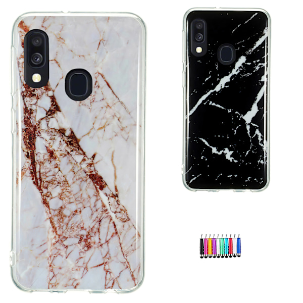 Skydda din Galaxy A40 med Marmor-skal! Svart
