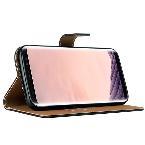 Smidigt Läderfodral för Galaxy S9 - Fodral & Plånbok Svart
