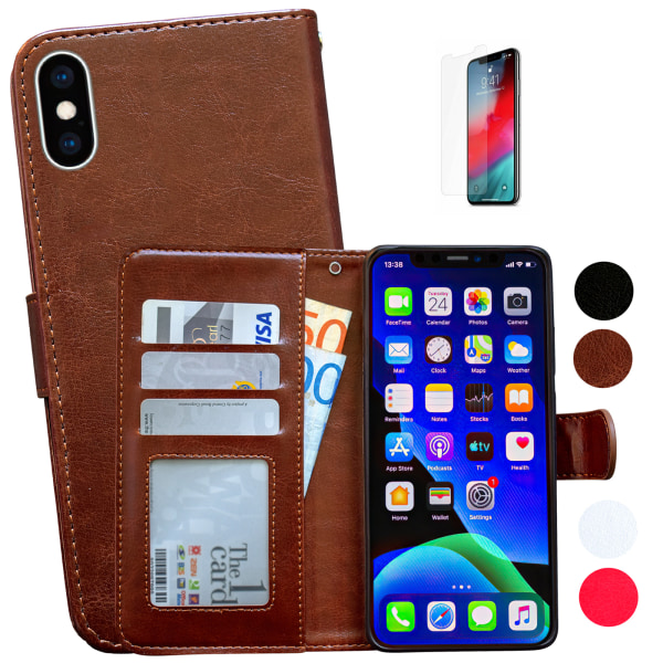 iPhone X/Xs - Plånboksfodral / Skydd Rosa