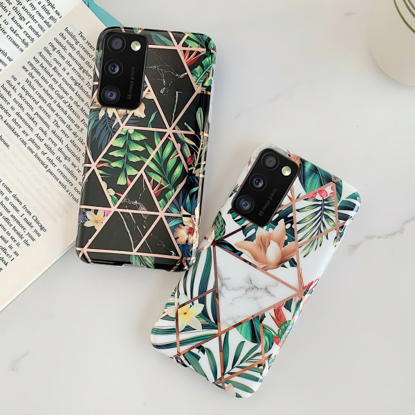 Samsung Galaxy A41 - Geometrisk Blomster Etui Svart