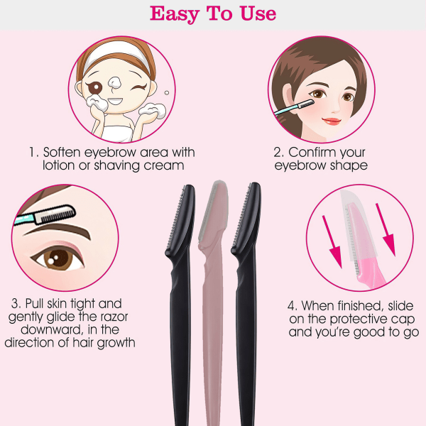3 stk. Øjenbryns trimmer - Eyebrow Razor