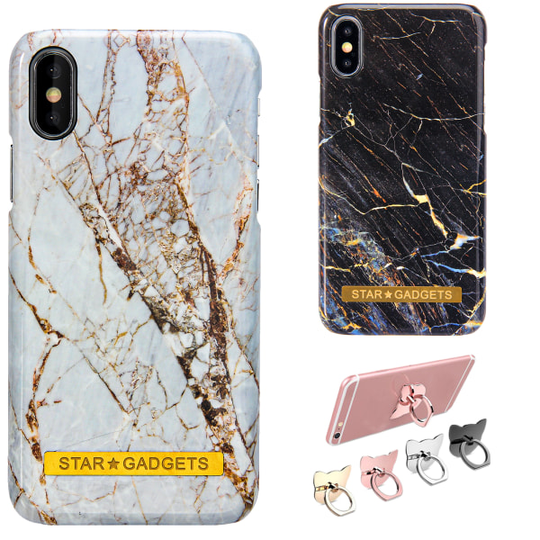 iPhone X/Xs - Cover Protection Marble Vit