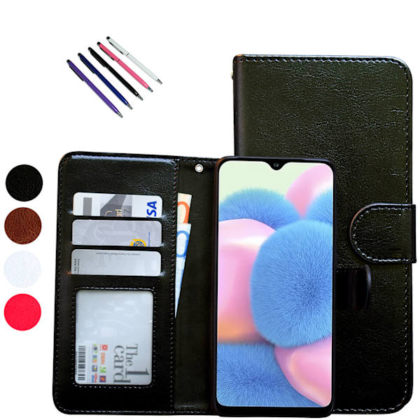 Samsung Galaxy A41 - PU Læder Pung Etui Svart