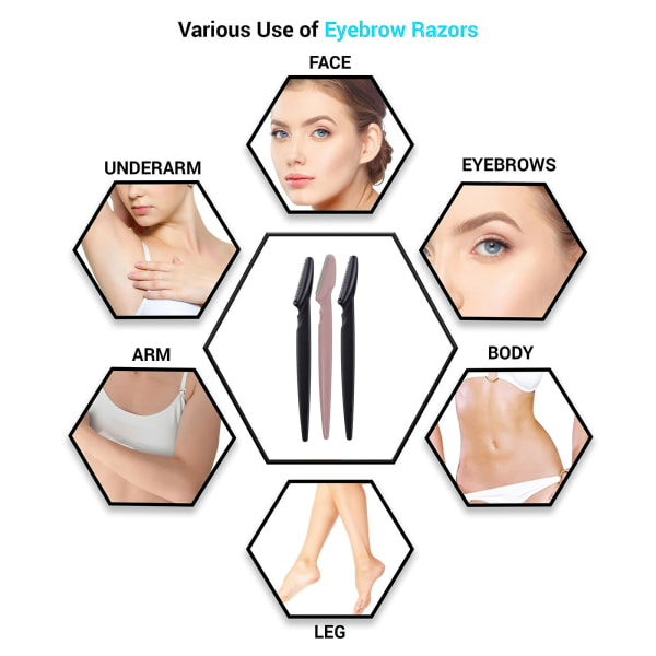 3 stk. Øjenbryns trimmer - Eyebrow Razor