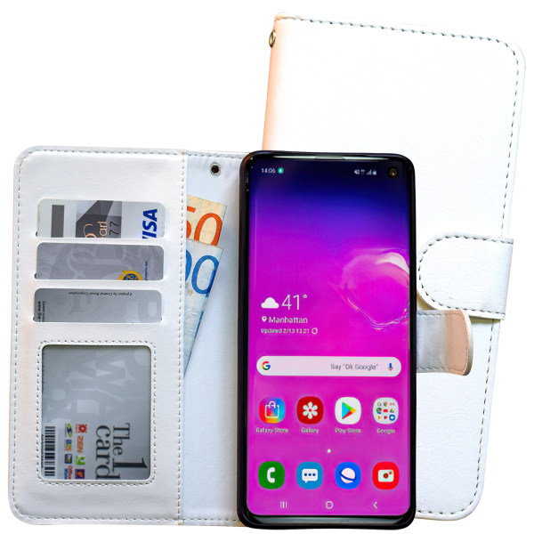 Mukavuus ja suoja Galaxy S10 - Nahkakotelo! Vit