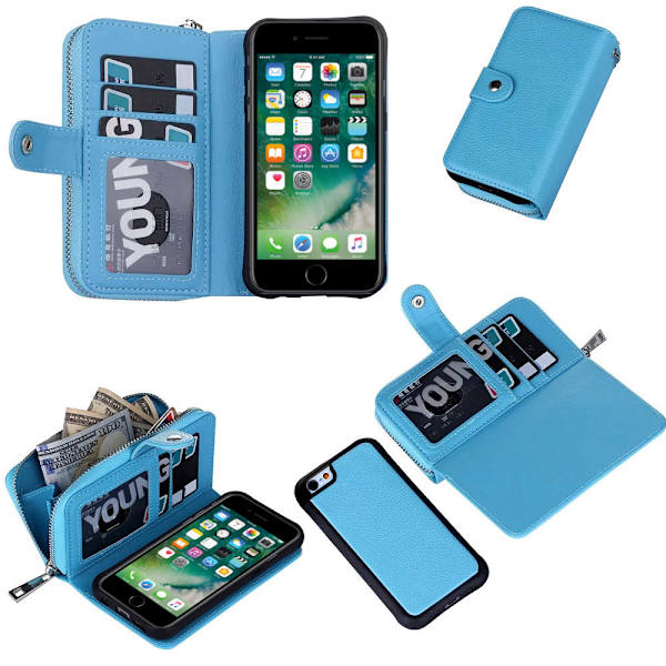 iPhone 7 Plus / 8 Plus - PU Læder Pung Etui Svart