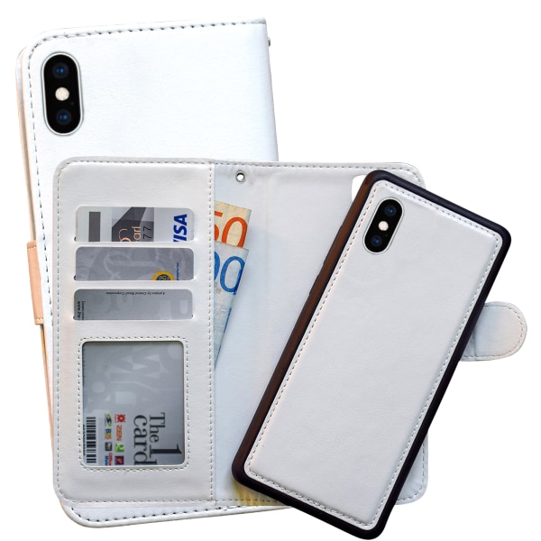 iPhone X/Xs - PU Læder Pung Etui Vit