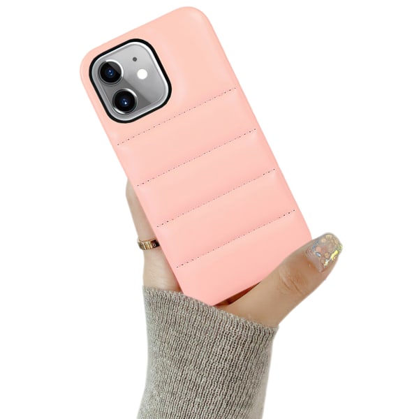 iPhone 12 - Puffer Skal / Skydd Rosa