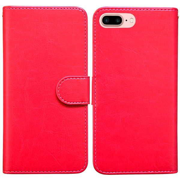 iPhone 7 Plus / 8 Plus - Plånboksfodral / Skydd Rosa