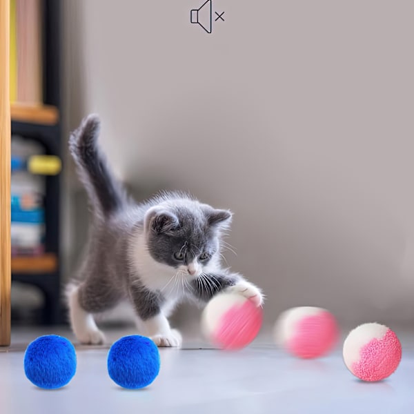 5st Pom Pom bollar Rolig leksak för Katter Fluffig Mjuk