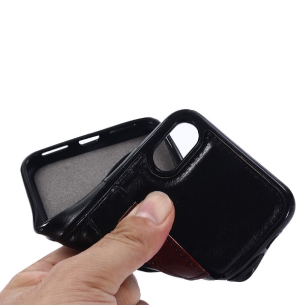 iPhone X/Xs - Lædertaske/pung + beskyttelse Vit