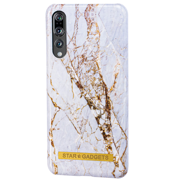 Huawei P20 Pro - Cover Protection Flowers / Marmor Vit