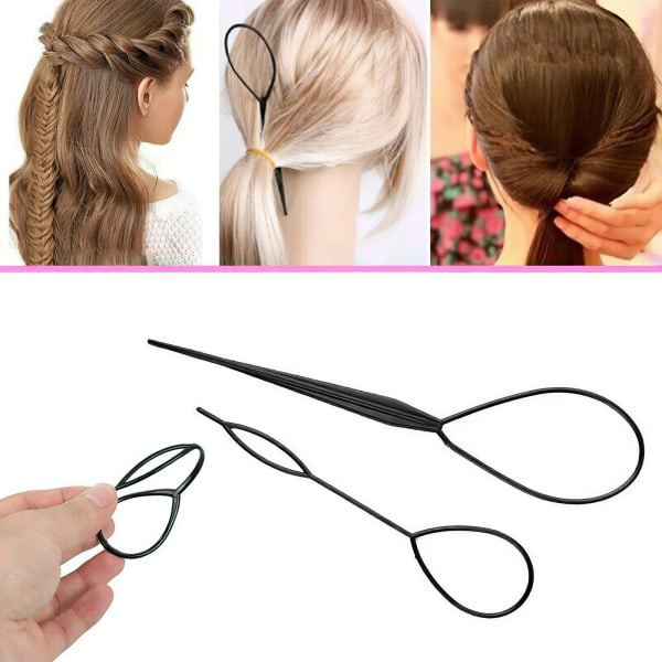 2 stk. Topsy Tail Tool Hår Fletning Hestehale Maker Styling Tool