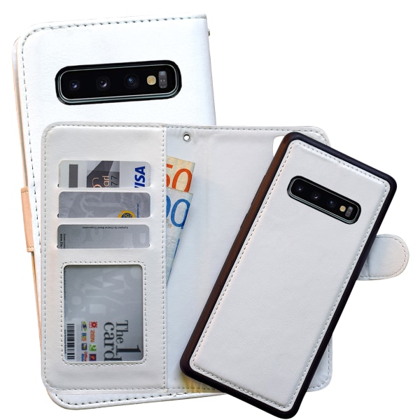 Samsung Galaxy S10 Plus - PU-nahkainen case Vit