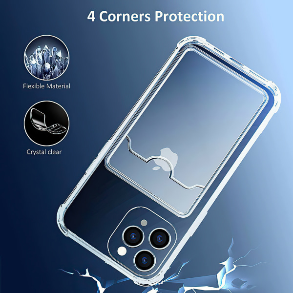 iPhone 14 - Kortetui beskyttelse gennemsigtig Rosa