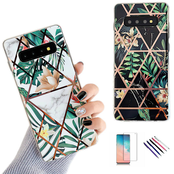 Samsung Galaxy S10 - Geometrisk Blomster Etui Svart