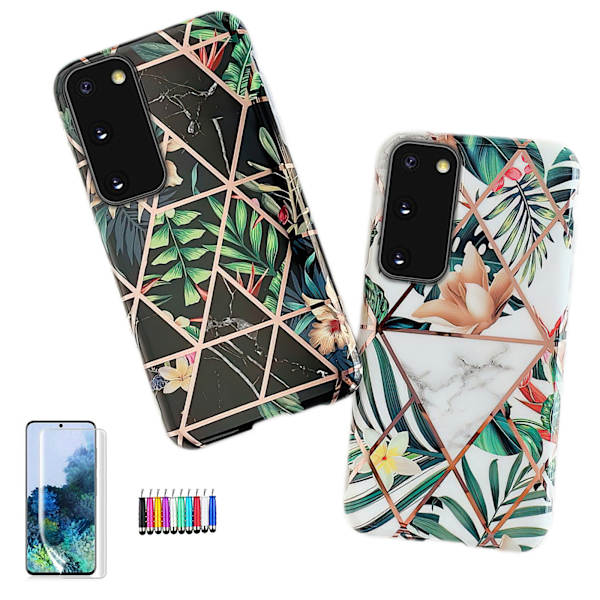 Samsung Galaxy S20 - Geometrisk Blomster Etui Svart