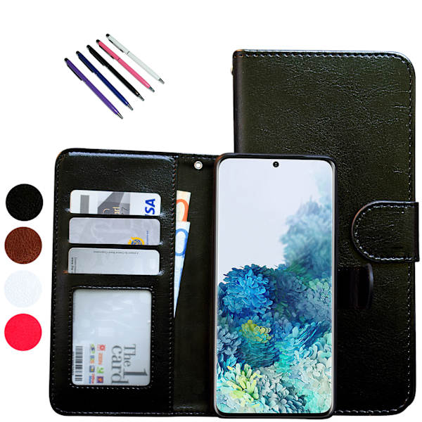 Samsung Galaxy S20 Plus - PU Nahkainen Lompakkokotelo Vit