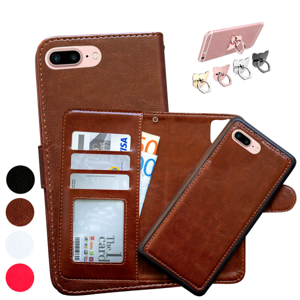 iPhone 7 Plus / 8 Plus - Plånboksfodral / Magnet Skal Vit fba1 | Vit |  Fyndiq