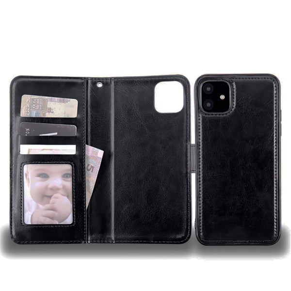 iPhone 12 - PU-nahkainen case Svart