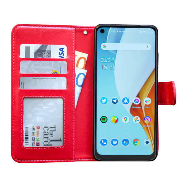 OnePlus Nord N100 - PU Nahkainen Lompakkokotelo Svart