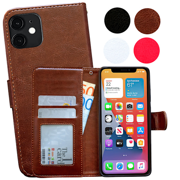 iPhone 12 Mini - PU Læder Pung Etui Svart