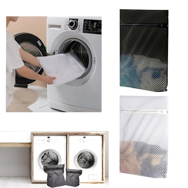 Tvättpåse med Dragkedja för Ömtåliga Kläder och Resor 40x6 Svart