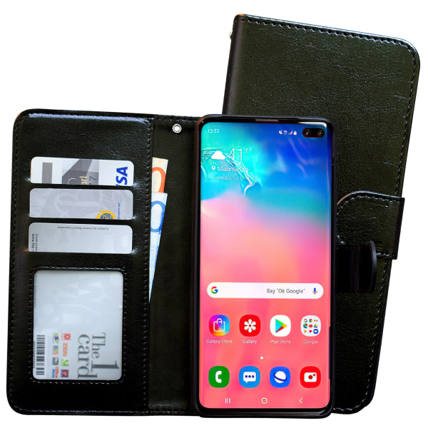 Samsung Galaxy S10 Plus - PU-nahkainen case Svart