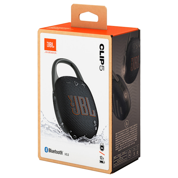 JBL Clip 5 - Bærbar Bluetooth Højttaler med Vandtæt Design og Vit