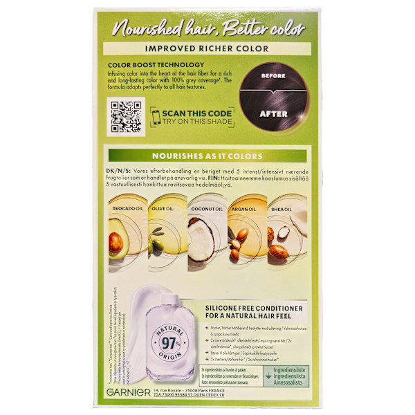 Garnier Nutrisse Ultra Crème Musta 1.0 Hiusten Väri