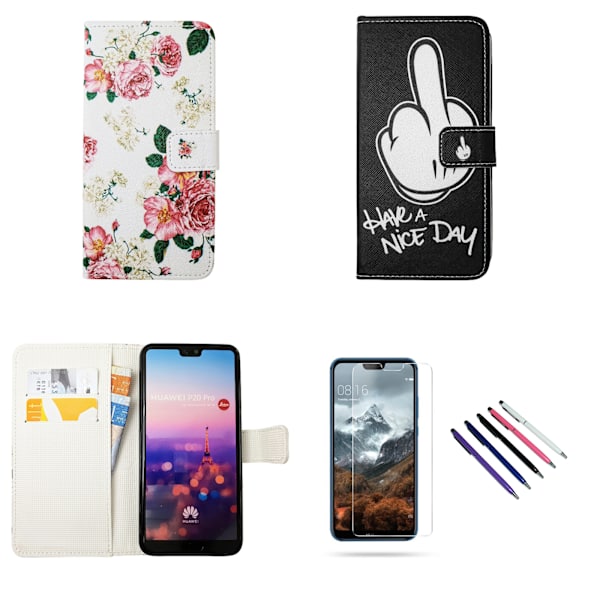 Huawei P20 Pro - PU Læder Pung Etui Svart