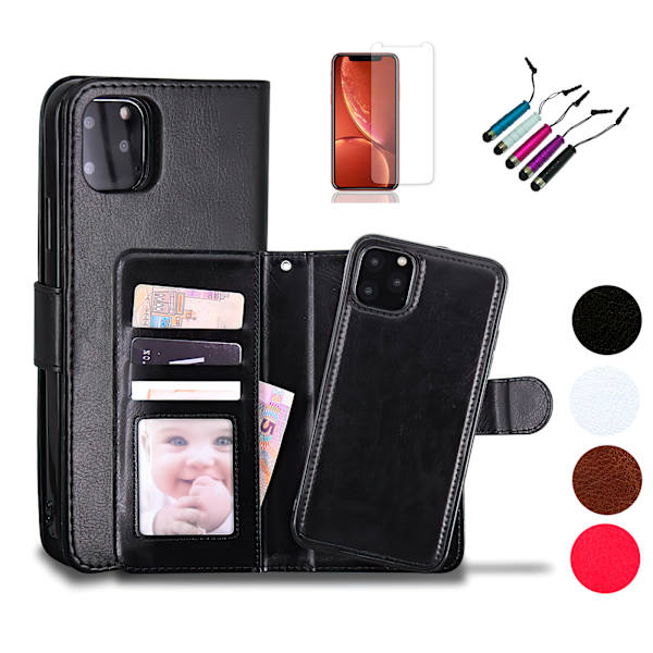 iPhone 11 Pro Max - PU Læder Pung Etui Svart