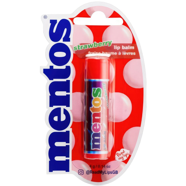 Mentos Hindbær/Jordbær Lip Balm - Bærsalighed til dine læber Rosa