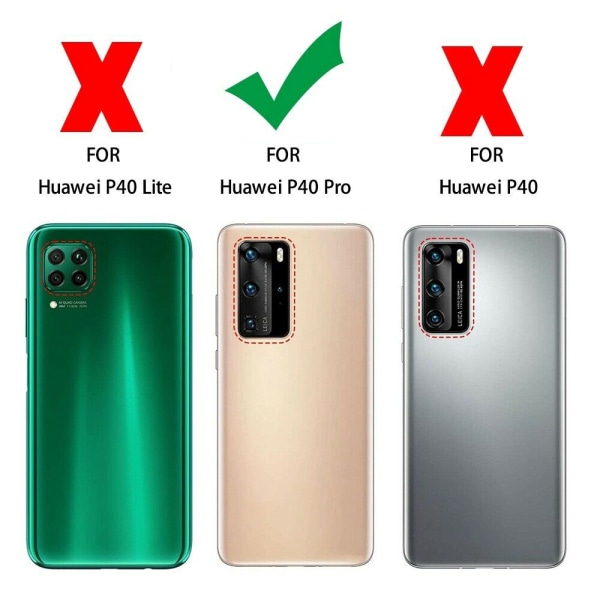 Mukavuus ja suoja Huawei P40 Pro - Nahkakotelo! Rosa