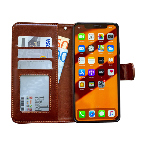 Smidigt Läderfodral för iPhone 11 Pro med Läderfodral Brun