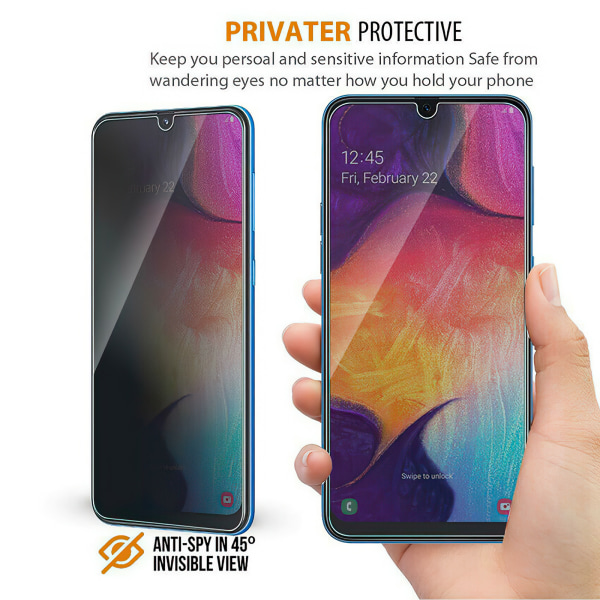 Samsung Galaxy A20e - Integritet Härdat Glas Sekretessskärmsky