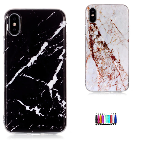 Beskyt din iPhone X/Xs med marmorcover! Svart