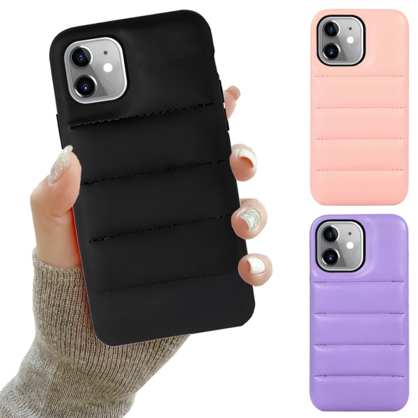 iPhone 12 - Puffer Skal / Skydd Rosa