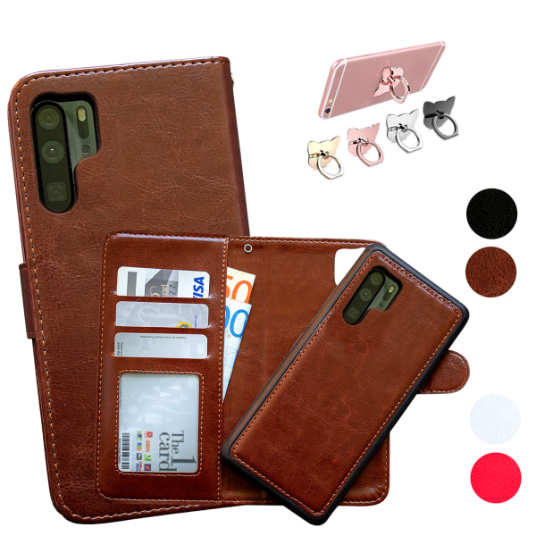 Huawei P30 Pro - PU Læder Pung Etui Svart