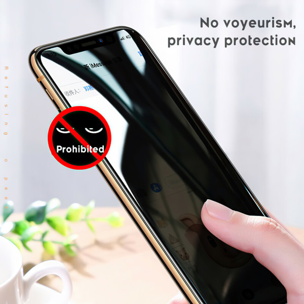 iPhone Xs Max - Privacy-suojattu karkaistu lasinen näytönsuoja