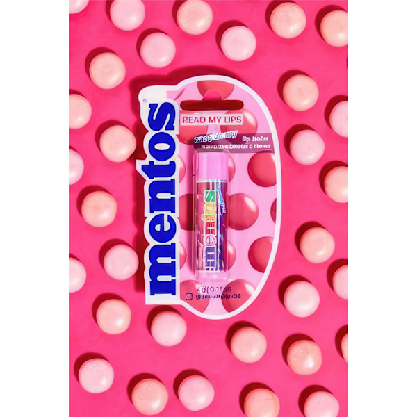 Mentos Hallon/Jordgubb Läppbalsam - Smakexplosion för Läpparn Rosa