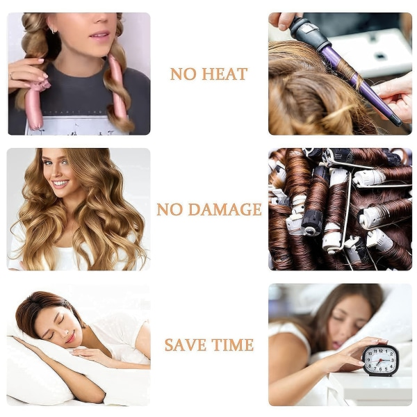 Lämpötön hiusten kiharrustyökalu kuiville tai märille hiuksille