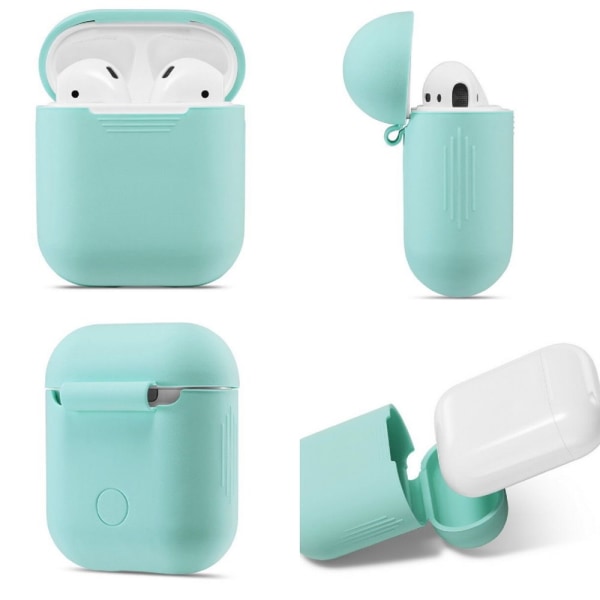 Til Apple AirPods Etui Beskyttelse Silikon Cover Skin Grön